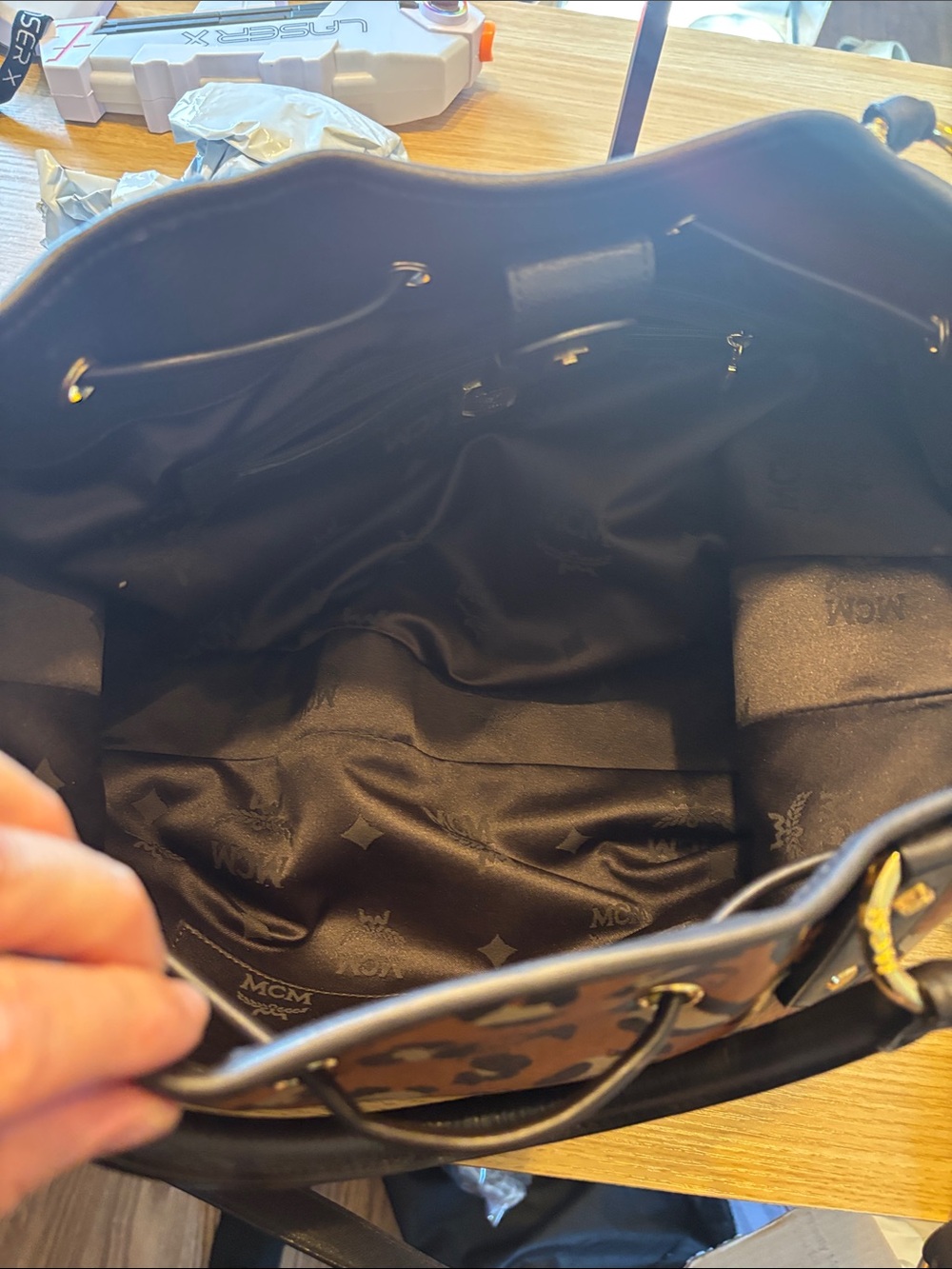 MCM limited Leopard Print Tote Bag in Brown and Black like new condition - Picture 12 of 14